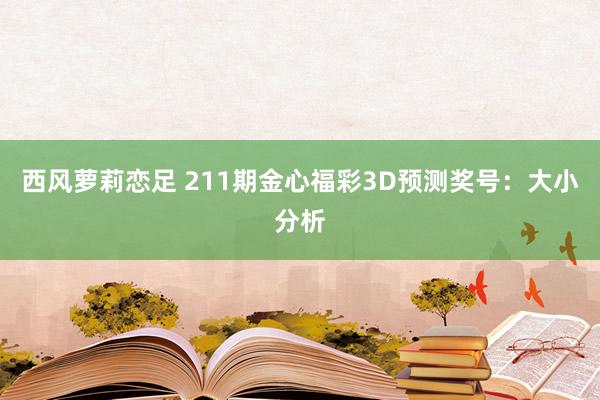 西风萝莉恋足 211期金心福彩3D预测奖号：大小分析